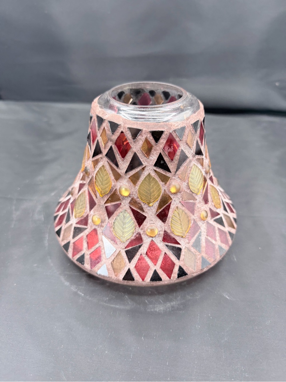 Yankee Candle Mosaic Glass Candle Shade in Pink and Gold